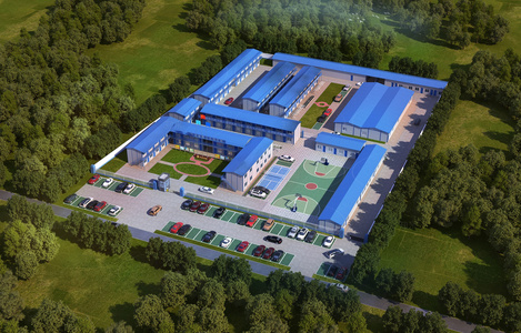 现代活动板房_施工板房_施工宿舍_施工用房SU模型