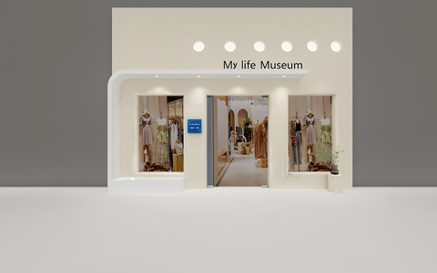 侘寂服装店门头门面3D模型