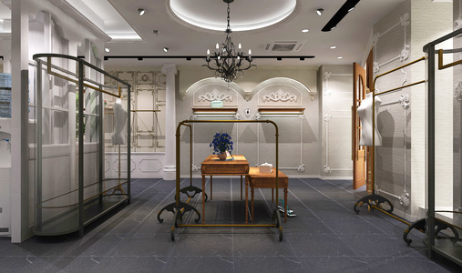 简欧服饰店 3d模型 