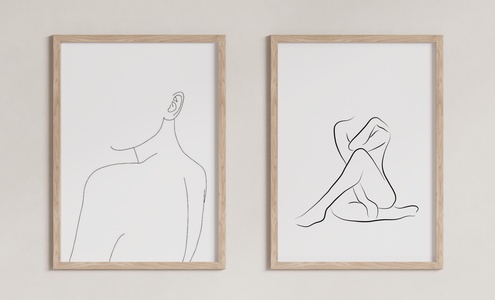 现代装饰画组合 su草图模型