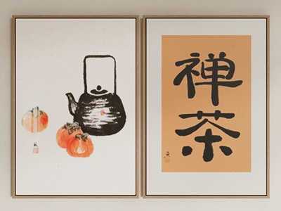 现代装饰挂画 su草图模型