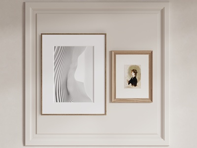 现代装饰画组合 装饰挂画 su草图模型