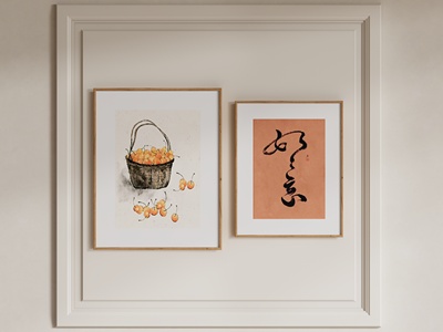 现代装饰画组合 su草图模型