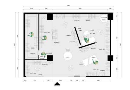 服装店平面布置图设计方案cad10