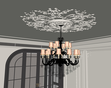法式吊灯水晶吊灯SU模型