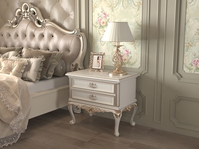 欧式床头柜欧式双人床SU模型