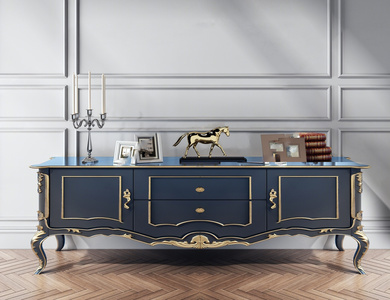 欧式电视柜 饰品摆件法式电视柜SU模型