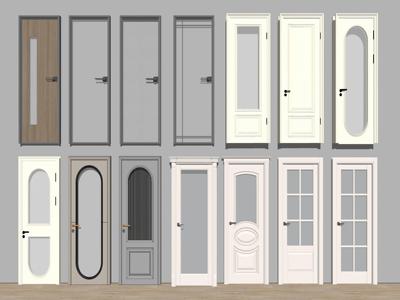 现代简约北欧玻璃单开门浴室门