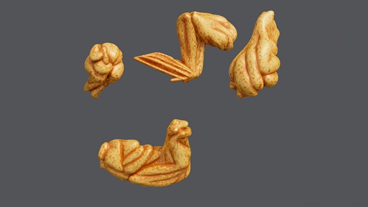 油炸鸡翅鸡腿组合