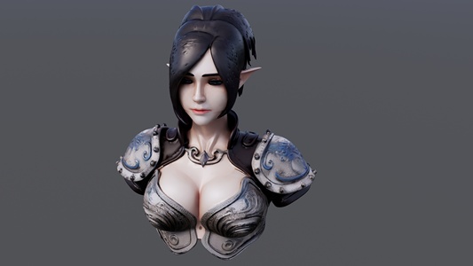 精灵女战士半身像