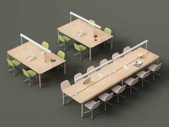 现代简约书桌椅 SU模型