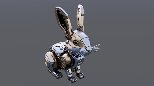 生肖机械兔雕塑