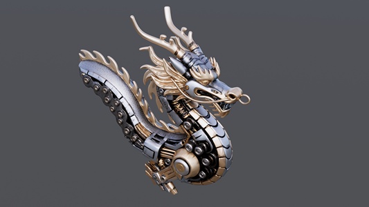 生肖机械大龙雕塑