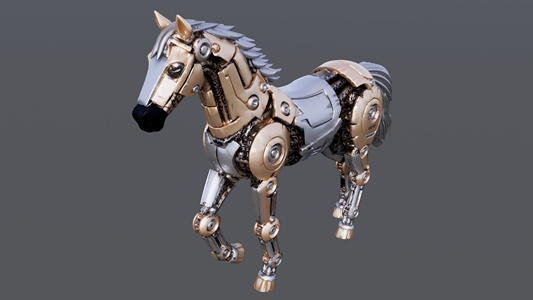 生肖机械马雕塑