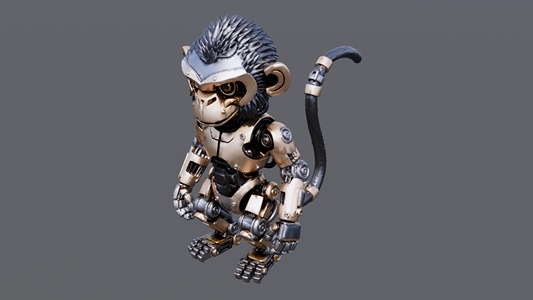 生肖机械猴子雕塑