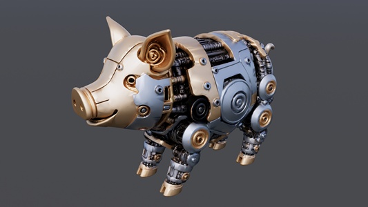 生肖机械猪雕塑