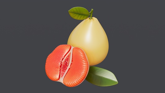 红柚子组合 su草图模型