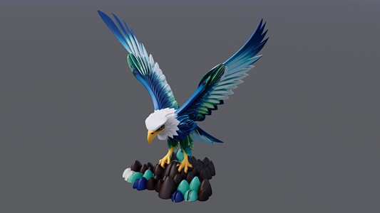 卡通纸雕老鹰 su草图模型