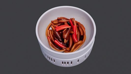 一盆红烧茄子条 su草图模型