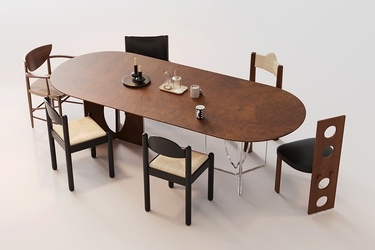 法式餐桌椅SU模型