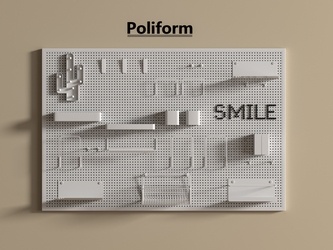 现代挂件  墙饰挂件 洞洞板 穿孔板 置物架_SU模型