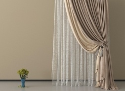 现代窗帘_纱帘_梦幻帘_布帘SU模型