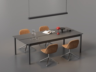 现代工业办公桌椅SU模型