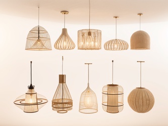 侘寂艺术吊灯 编制镂空_SU模型