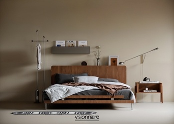 中古侘寂双人床SU模型