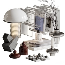 现代中古摆件组合 SU模型