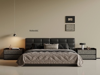 现代意式双人床 SU模型