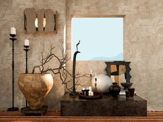 中古侘寂摆件组合SU模型