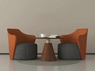现代休闲桌椅_现代洽谈桌椅SU模型