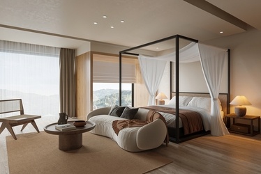 侘寂复古民宿客房SU模型