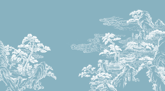 天青色，中式壁画