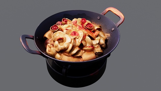 铁锅烩菜 su草图模型