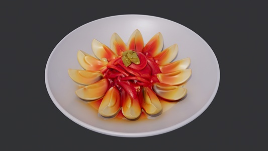 一盘凉拌变蛋 su草图模型