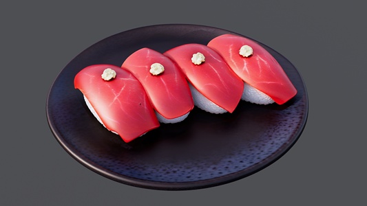 一盘生肉片 su草图模型