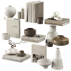 现代奶油摆件组合SU模型