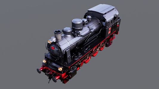 火车头玩具摆件 su草图模型