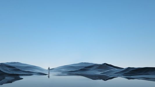 现代山脉广告灯箱屏幕海报 (15)