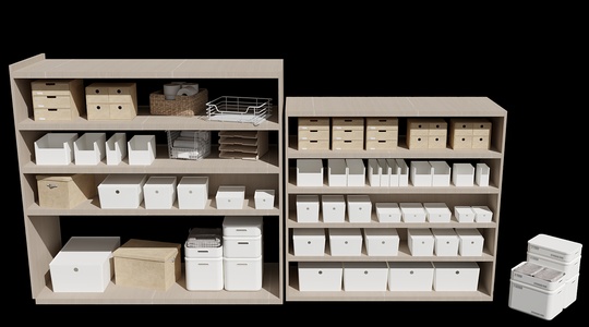 现代收纳盒_收纳箱3D模型(2021)