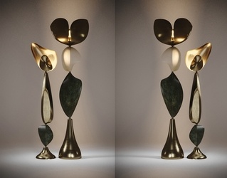  现代轻奢落地灯SU模型