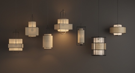 新中式吊灯组合 床头小吊灯 餐厅吊灯SU模型