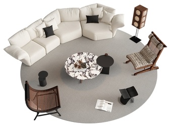 侘寂沙发组合 SU模型