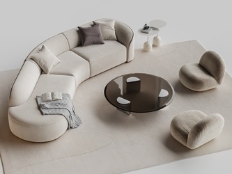 现代简约沙发组合_SU模型