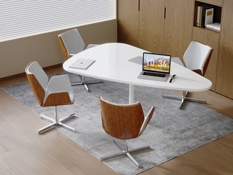 奶油洽谈桌SU模型