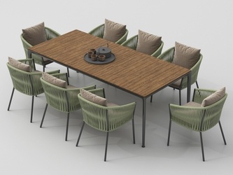 现代户外桌椅 户外餐桌椅_SU模型