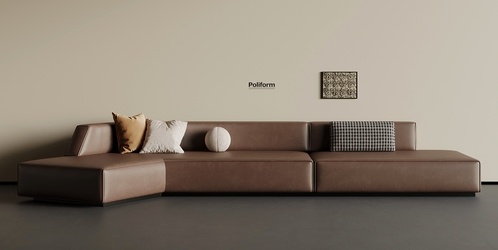 现代意式L型沙发 SU模型