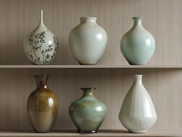 新中式中式罐子陶瓷_陶罐SU模型